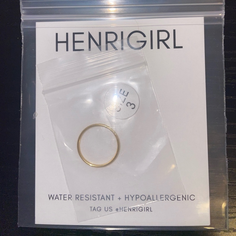 Size 3 ring, 18K Gold Plated Stainless Steel